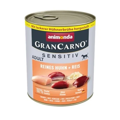 Abbildung von GranCarno Hunde Nassfutter Sensitiv Reines Huhn + Reis (6 x 800g), Hundefutter nass ohne Getreide und Zucker von animonda, für ausgewachsene Hunde, mit frischen fleischlichen Zutaten