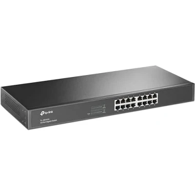 Abbildung von TP Link TL SG1016 16 Port Gigabit Netzwerk Switch ( 19 Zoll Rack Montage, 16*RJ 45 LAN Ports, Metallgehäuse, , unmanaged, Plug und Play)schwarz