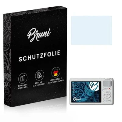 Abbildung von Bruni Schutzfolie kompatibel mit Canon PowerShot S200 Folie, glasklare Displayschutzfolie (2X)