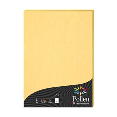 Abbildung von Clairefontaine 120011C Packung mit 50 Blatt Briefpapier Pollen, DIN A4, 21x29,7cm, 120g, Marmorpapier, Premiumqualität, ideal für Korrespondenz und Einladungen, Chamois, 1 Pack