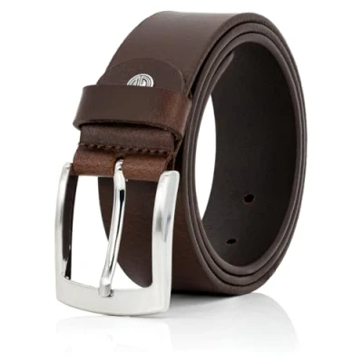 Abbildung von LINDENMANN Leder Gürtel Herren 40 mm breit, Büffelleder, Jeans Leder, Größe/Size:130, Farbe/Color:braun