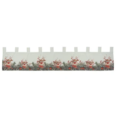 Abbildung von Raebel Scheibengardine Weihnachten Bistrogardine Elch Nase Rot 100% Polyester Blickdicht (30x150 cm)