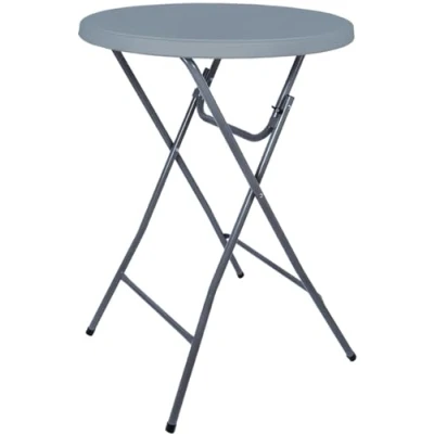 Abbildung von BRASQ Klappbarer Stehtisch Ø 80 cm Sylt Runder Klapptisch Wetterfest &amp; Hitzebeständig Kratzfester Partytisch Höhenverstellbar, Einfache Montage TÜV Anthrazit