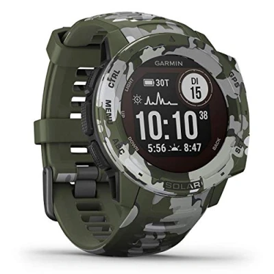 Abbildung von Garmin Unisex Erwachsene Smartwatch Instinct Solar Military Camo GPS Multisport, Grün