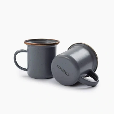Abbildung von Emaille Tasse Set Retro Camping Geschirr Espresso Kaffee Edelstahl