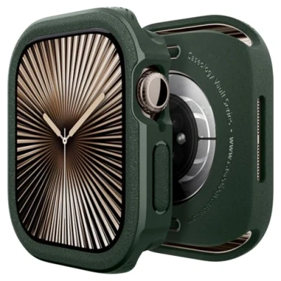 Abbildung von Caseology Vault Hülle kompatibel mit Apple Watch 10 (46mm) Midnight Green