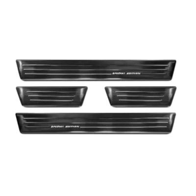 Abbildung von Black Inox door sill protectors compatible with Mitsubishi Space Star Facelift 2020 &#039;Special Edition&#039; 4 pieces