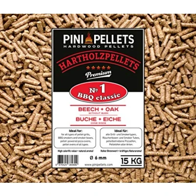 Abbildung von PINI Hartholz Pellets №1 BBQ Klassik 15 Kg Grillpellets zum Grillen Räuchern Smoken