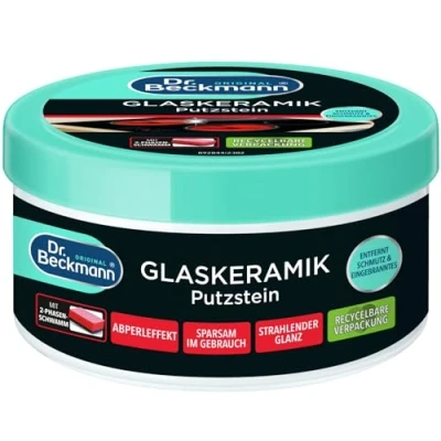 Abbildung von Dr. Beckmann Glaskeramik Putzstein effektiver Kochfeld Reiniger inkl. Spezialschwamm 1x 250 g