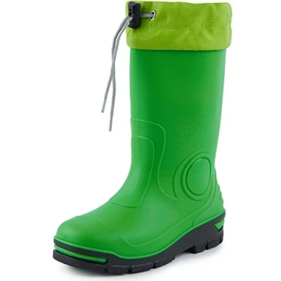 Abbildung von Ladeheid Gummistiefel Kinder mit Schnürung Hohe Regenstiefel für Jungen und Mädchen Bequeme, rutschfeste federleichte Regenschuhe alle Jahreszeiten LARB014 (Grün, 21 22 EU)