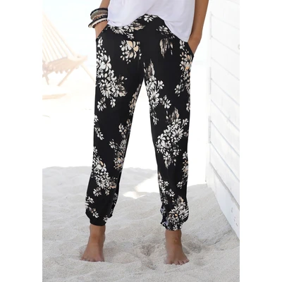 Abbildung von Lascana Beach Pants Strandaccessoire, Damen, Größe: 34, Schwarz/crem