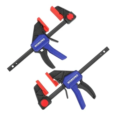 Abbildung von WorkPro Schraubzwinge 2 in 1,Spannweite 150mm, Stück Einhandzwingen Adapter, (2 St), Dehnbereich 285mm, Spannkraft 68kg