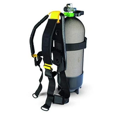 Abbildung von Best divers Unisex Erwachsene Ab0417s Rückenlehne für Sub Flasche mit Schnallen aus Nylon, gepolsterte Schultergurte, Schwarz, Einheitsgröße
