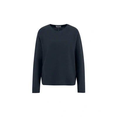 Abbildung von Fynch Hatton Oneck FINE Strickpullover, Damen, Größe: Large, Navy