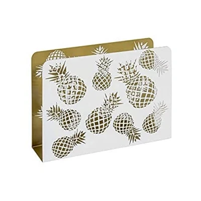 Abbildung von HAKU Möbel Zeitungsständer Gold, weiß, Metall Maße: B 35 cm x H 26 T 10 cm, Style: Modern