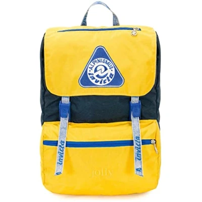 Abbildung von Invicta Rucksack, JOLLY ALPINISMUS Tagesrucksack, Lässiger Daypack, Für Büro, Ausflüge &amp; Pendeln, Uni, Sport, Freizeit, 13&#039;&#039; Laptopfach, italienisches Design, gelb/blau