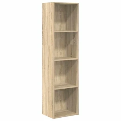 Abbildung von vidaXL Bücherregal, Bücherschrank Regal mit Stauraum, Standregal für Wohnzimmer Büro, Büroregal Aktenregal Aufbewahrungsregal, Sonoma Eiche Holzwerkstoff