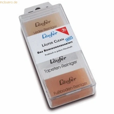 Abbildung von Läufer 69463 Clean Reinigungsradierer, Schmutzradierer für Tapete, Laminat, Parket, Leder und Metall, Set enthält 4 Haushaltsradierer, 14,10