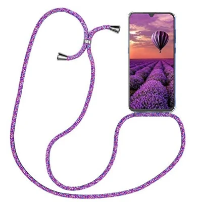 Abbildung von Handykette kompatibel mit Samsung Galaxy A9 2018 Handyhülle Transparent Silikon Schutzhülle Necklace Hülle Band Handy Kette Case Schnur zum Umhängen,Unicorn