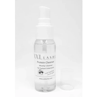 Abbildung von XXL Lashes Make up Protein Reiniger, Wimpern Mizellen Reiniger mit Wildrose für Wimpernverlängerungen geeignet, öl und alkoholfrei, 30 ml Wimpernshampoo im Sprühdosierer