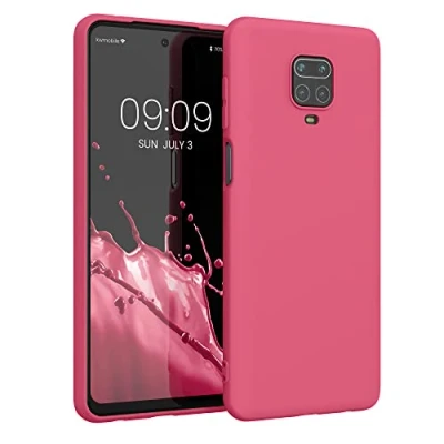 Abbildung von kwmobile Hülle kompatibel mit Xiaomi Redmi Note 9S / 9 Pro Max weiches TPU Silikon Case Cover geeignet für kabelloses Laden Awesome Pink