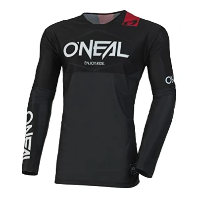 Abbildung von O&#039;NEAL Motocross Shirt Langarm MX MTB Mountainbike Leichtes Material, ergonomischer Slim Fit Schnitt für perfekte Passform Mayhem Jersey Hexx V.24 Erwachsene Grau Schwarz Größe XXL