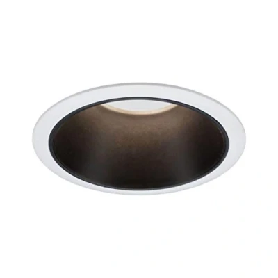 Abbildung von Paulmann 93401 LED Einbauleuchte Cole rund incl 1x6,5W dimmbar Einbaustrahler Weiß, Schwarz matt Einbaulampe Kunststoff, Alu Zink Deckenspot 2700K