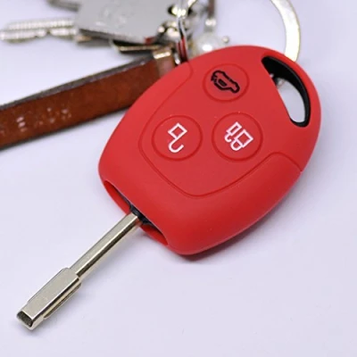 Abbildung von Soft Case Schutz Hülle Auto Schlüssel für Ford Transit Mondeo Focus II Fiesta VI Fusion Galaxy S MAX Remote/Farbe: Rot