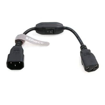 Abbildung von SZRMCC IEC 320 C14 bis C13 Verlängerungskabel mit Stecker und Buchse EIN Aus Schalter Netzkabel (1Pcs)
