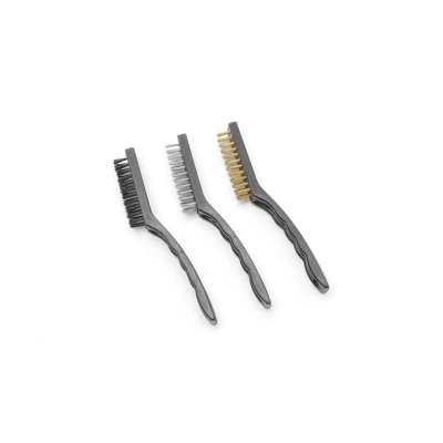 Abbildung von HENDI Grillbürsten 3 Stk. 23 cm Edelstahl / Messing Nyslon Borsten PP Griff, Grill Drahtbürsten Set
