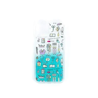 Abbildung von Enfermera en Apuros by Wondee Handyhülle für 12 Mini, stoßfest, transparent, mit Stoßfänger, aus TPU, kompatibel Handy, Mini Utensilien