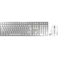 Abbildung von CHERRY DW 9100 SLIM, Kabelloses Tastatur und Maus Set, Französisches Layout (AZERTY), Bluetooth &amp; 2,4 GHz Funk, Leise Tasten, Wiederaufladbar, Weiß Silber