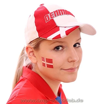Abbildung von 5 x DänemarkTattoo Fan Fahnen Set EM 2024 Denmark temporary tattoo Flag (5)