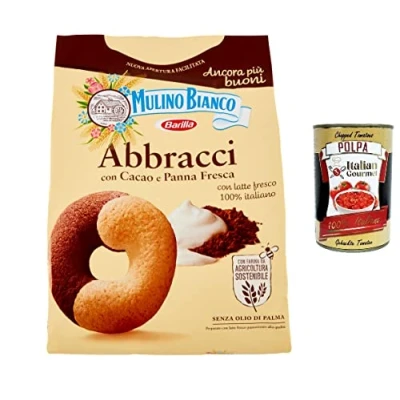 Abbildung von Testpaket Mulino Bianco Abbracci, Ritornelli, Nascondini und Biscottone Shortbread Kekse mit Kakao frischer Sahne, ohne Palmöl, 3x 700 g 1x 600g + Italian gourmet polpa 400g