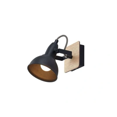 Abbildung von Lindby Strahler Aylis, Höhe 14 cm, schwarz, Holz, E14