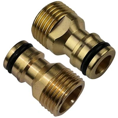 Abbildung von AERZETIX C47448 Lot/Satz mit 2 männlichen Adaptern 1/2&#039;&#039; Schnellkupplung für Gewindebohrer Außengewinde Gewindebohrernase Zubehör/Gartengerät/Sanitär/Bewässerung Messing