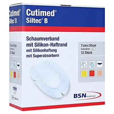 Abbildung von Cutimed Siltec B Schaumverb.7x10 cm oval 12 St