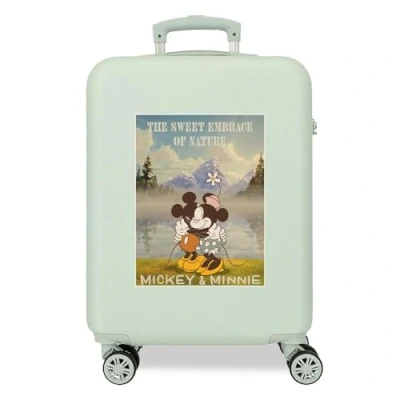 Abbildung von Disney Minnie the Nature Grüner Kabinenkoffer, 38 x 55 20 cm, starres ABS, seitliches Zahlenschloss, 34 l, 2 kg, 4 Doppelrollen, Handgepäck
