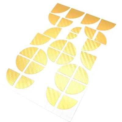 Abbildung von Finest Folia 4D Carbonfolie Emblem Ecken Aufkleber (K004 Gold)