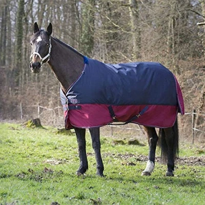 Abbildung von EQUITHÈME Outdoordecke Tyrex 1200D 50g Navy/Bordeaux 145/190 Agradi.deVerkauft von Agradi