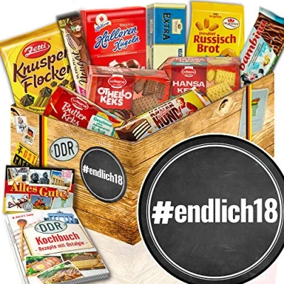 Abbildung von Geschenkbox mit Keksen/DDR Box / endlich18 Geschenke 18 Geburtstag