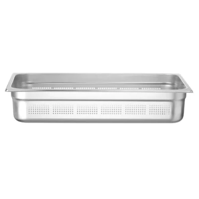 Abbildung von HENDI Gastronormbehälter, Temperaturbeständig von 40 bis 300C, Heissluftöfen Kühl und Tiefkühlschränken Chafing Dishes Bain Marie, perforiert, 14L, GN 1/1, 530x325x(H)100mm, Edelstahl 18/10