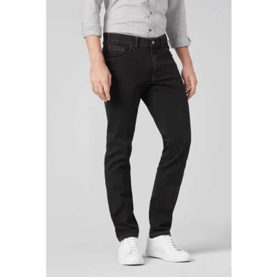 Abbildung von Meyer Dublin Jeans Slim Fit, Herren, Größe: 24, Schwarz
