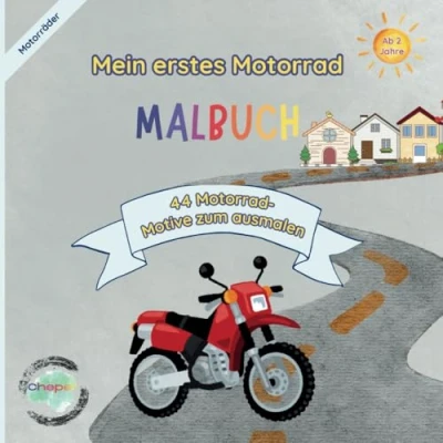 Abbildung von Mein erstes Motorrad Malbuch: 44 Motive zum Ausmalen für Kinder ab 2 Jahren Cheper Kreativer Spaß kleine Fans!