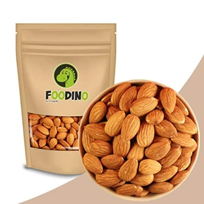 Abbildung von Mandeln mit Haut ganz Mandelkerne ohne Schale Mandel naturbelassen ungesalzen süß ungeschwefelt 100% Natural 500g 5kg Kerne aus Australien wiederverschließbar Premium Qualität FOODINO (2,5kg)
