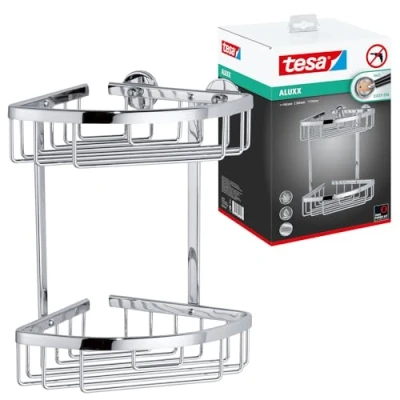 Abbildung von Tesa Duschablage Ecke Aluxx Aluminium verchromt Klebelösung