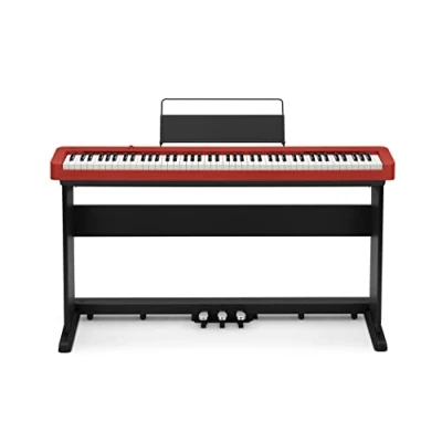 Abbildung von Casio CDP S160RD SET Digital Piano mit 88 gewichteten Tasten und Stativ inkl. 3 fach Pedaleinheit