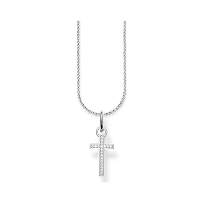 Abbildung von Thomas Sabo Damen Halskette mit Anhänger Kreuz 925er Sterlingsilber Zirkonia, Größe: ca. 38cm 42cm, SCKE150301