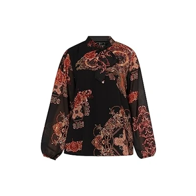 Abbildung von nelice Damen Bluse mit barockprint 19529622 NE01, SCHWARZ ORANGE MEHRFARBIG, M