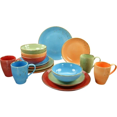 Abbildung von CreaTable Kombiservice &quot;Geschirr Set NATURE COLLECTION Summer&quot;, (Set, 16 tlg., Kaffeeservice und Tafelservice im Set, für 4 Personen), Service, Naturfarben mit Sprenkeln, Teile, Personen